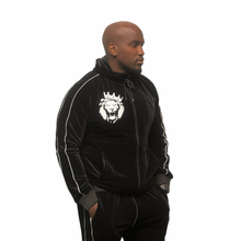 Load image into Gallery viewer, Black &amp; White Velvet Tracksuit
